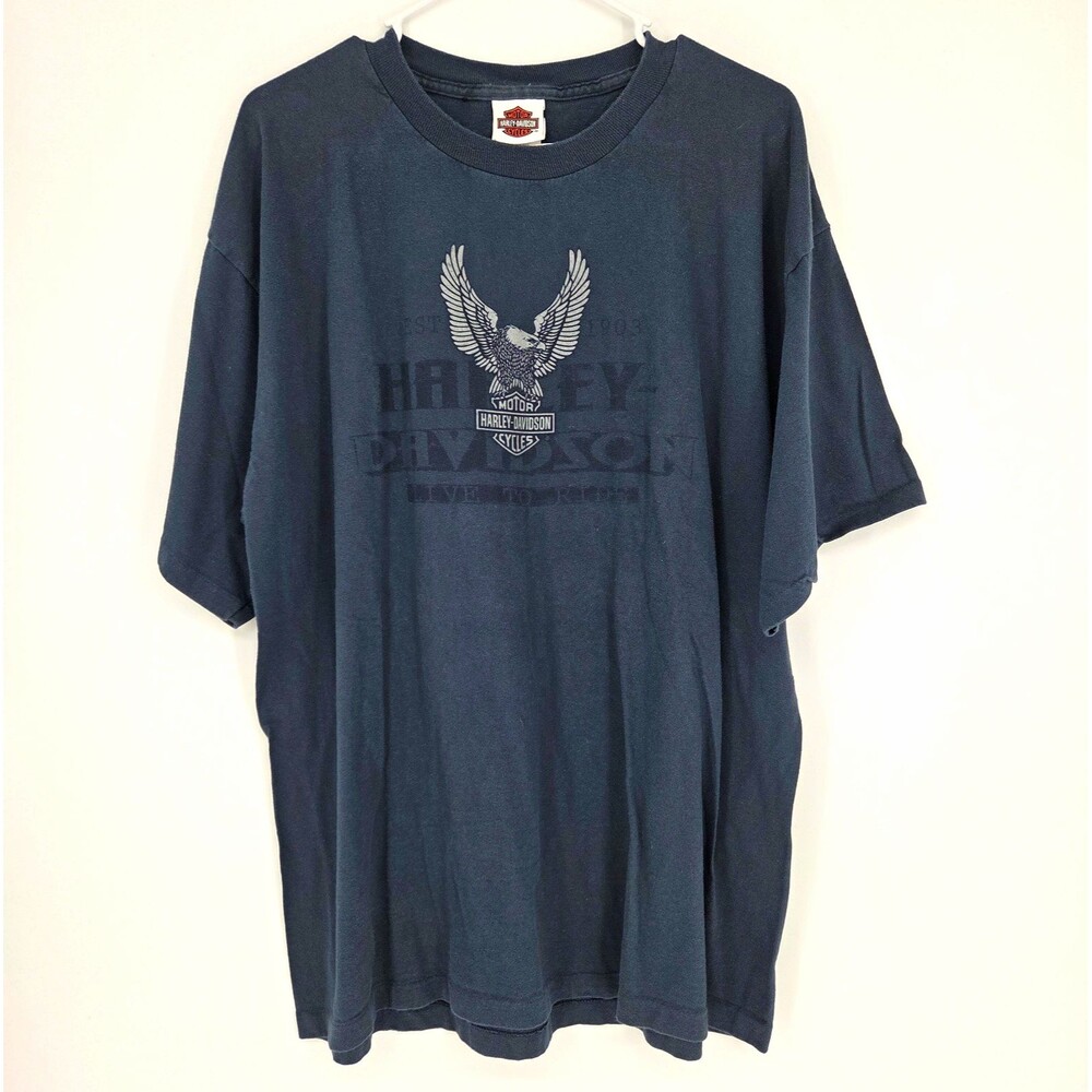 Harley-Davidson Mens Navy Centennial Park Pataskala Ohio Ride Free T-Shirt XL